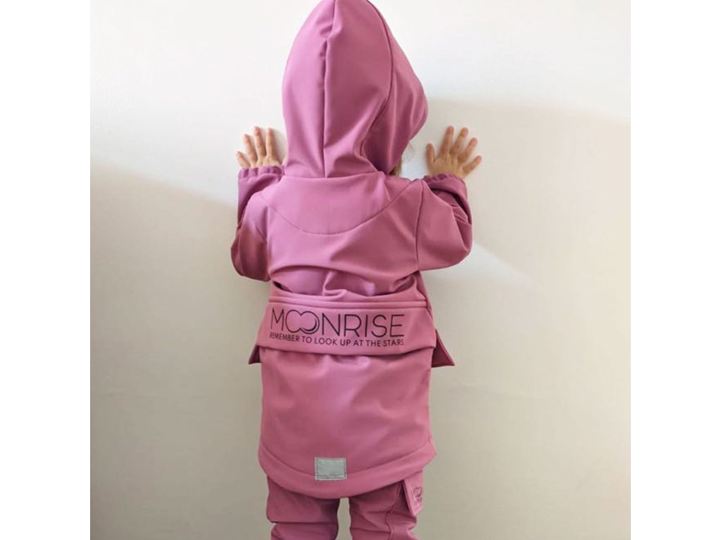 Detská softshell bunda - look up at the stars pink (Veľkosť 86)