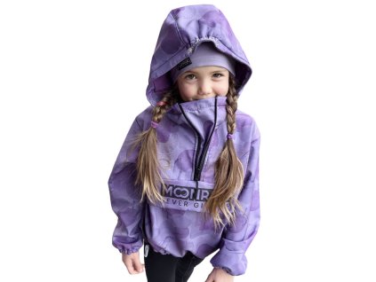 Detská softshell bunda - anorak bubbles lila (Veľkosť 80)