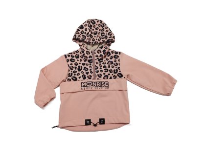 Detská softshell bunda - anorak leopard pink (Veľkosť 80)