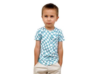 tričko krátky rukáv blue check