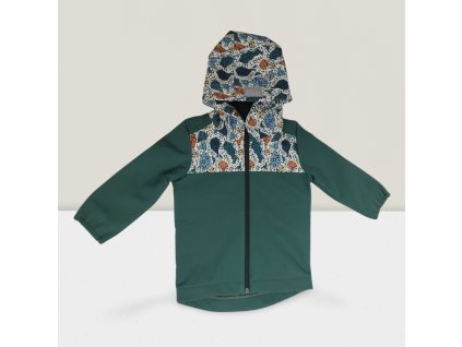 Detská softshell bunda never give up - stones forest green (Veľkosť 86)