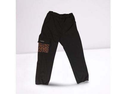 Softshellové nohavice - leopard brown/black s vreckom (Veľkosť 86)