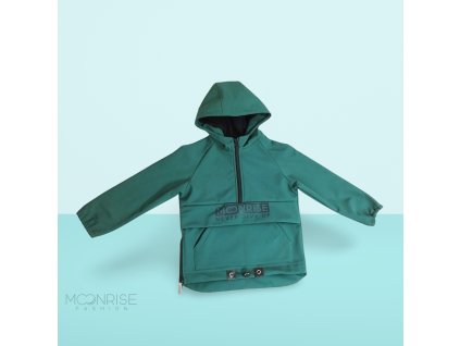 Detská softshell bunda - anorak forest green (Veľkosť 80)