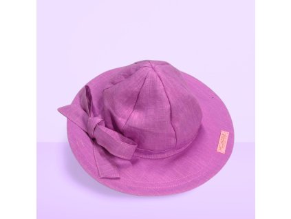 detsky lanovy klobuk fuchsia s maslou