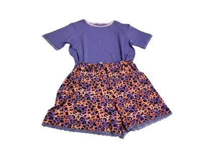 Dámske bavlnené pyžamo leo so šortkami