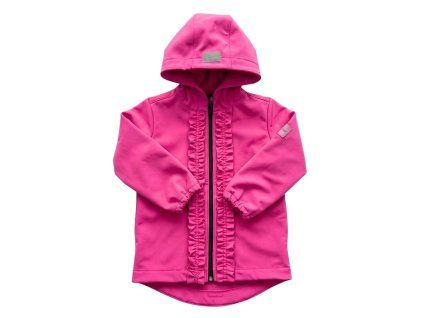 Dievčenská softshellové bunda s volánikmi – Fuchsia