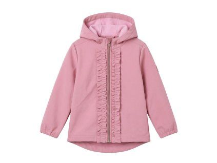 Dievčenská softshellová bunda s volánikmi – light pink