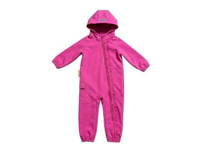 Detský softshellový overal s volánikom prechodný – fuchsia