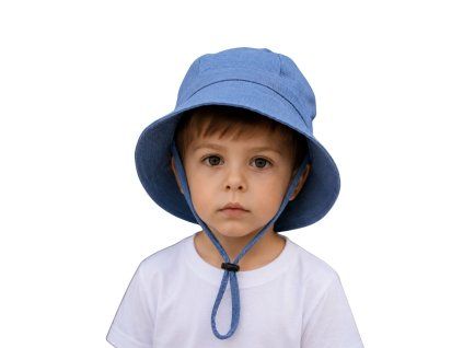 Detský ľanový klobúk blue