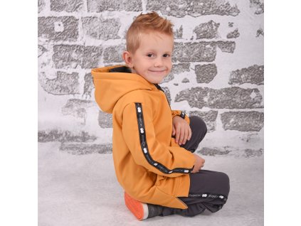 Detská softshell bunda - okrová (Veľkosť 122)