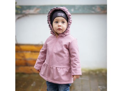 Detská softshell bunda s volánmi - pink (Veľkosť 74)