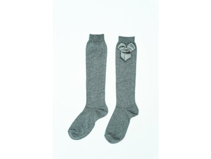 Detské podkolienky - grey s mašličkou (Veľkosť 1105#3 - dĺžka nožičky 11cm)
