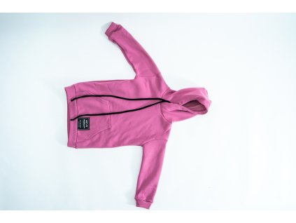 Detská oversize mikina - OLD ROSE zateplená (Veľkosť 80)