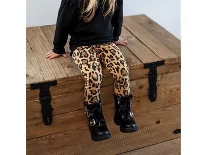 Detské legíny - panter brown (Veľkosť 80)