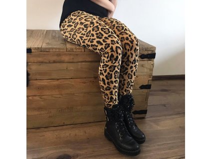 Dámske legíny - panter brown (Veľkosť S)