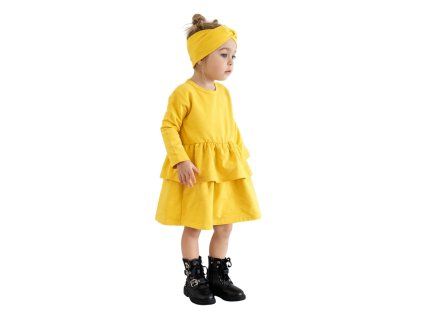 Šaty s volánom ORGANIC - yellow