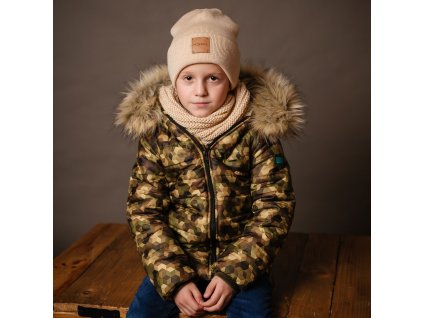 Detská zimná bunda - camu blocks (Veľkosť 146   (+5,00 EUR (126,04 CZK) s DPH))