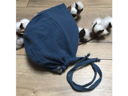 Mušelínový čepiec - blue (Veľkosť 1044)