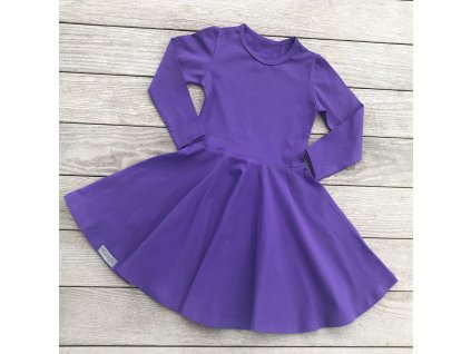Dámske šaty - purple organic dlhý rukáv (Veľkosť S)