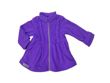 Detský fleecový kabátik s volánikmi - purple (Veľkosť 80)