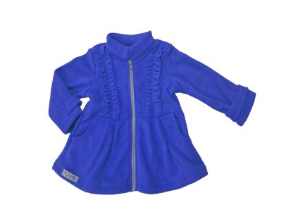 Detský fleecový kabátik s volánikmi - royal blue (Veľkosť 80)