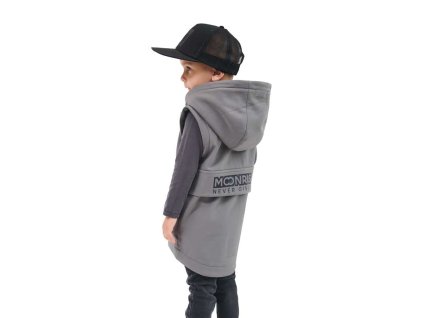 Detská softshell vesta never give up - grey (Veľkosť 86)