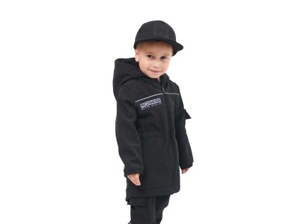 Detská softshell bunda never give up - black (Veľkosť 86)