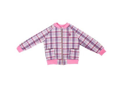 Detská softshell bomber bunda - check pink (Veľkosť 86)