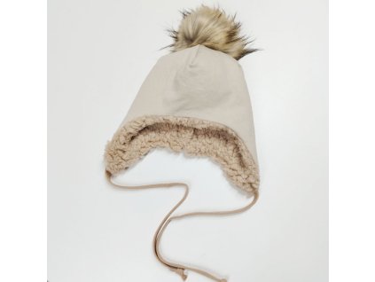 Ušianka - beige (Veľkosť 3- obvod hlavičky - od 44-45 cm)
