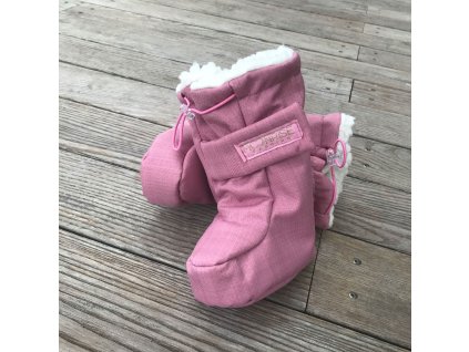 Detské softshell topánočky - pink (Veľkosť 1 - dĺžka nožičky 9cm)