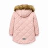 Detská zimná bunda light pink zamatový efekt moonrise back