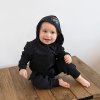 Detský teplákový overal organic - black (Veľkosť 74)