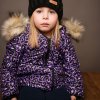 Detská zimná bunda - leopard violet (Veľkosť 122)