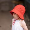 Detský ľanový klobúk red (Veľkosť 1-obvod hlavičky cca. 47cm a menej)