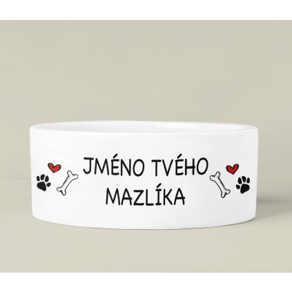 front view mockup of a circular pet bowl m30090