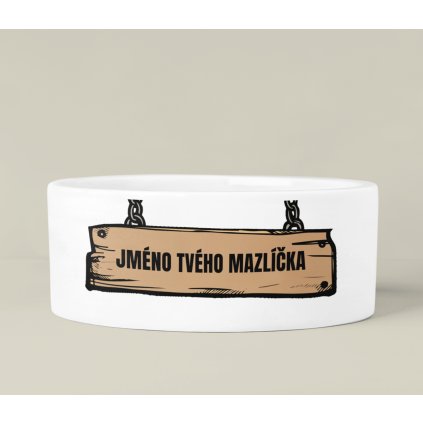 front view mockup of a circular pet bowl m30090