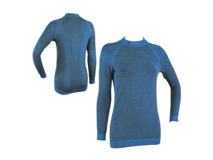 BASE Merino TEE LSL WOMEN (Barva Modrá, Velikost XS/S)
