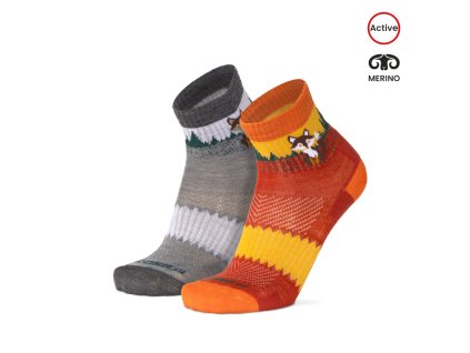 Merino ponožky ORLIK FOX (Barva Šedá, Velikost S)