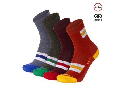 Merino ponožky ALP ROUTE (Barva Červená, Velikost S/38-39)