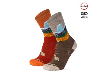 Merino ponožky ALP TUNDRA (Barva Hnědá, Velikost S/38-39)