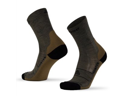 Zimní vojenské ponožky HUNTER Merino (Barva Zelená, Velikost L)