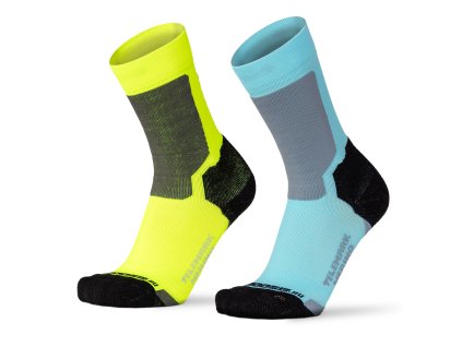Zimní běžkařské ponožky TELEMARK Merino (Barva Fluo Žlutá, Velikost XS)