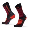 Zimní běžecké celoelastické ponožky KATLA Merino (Barva Červená, Velikost L)