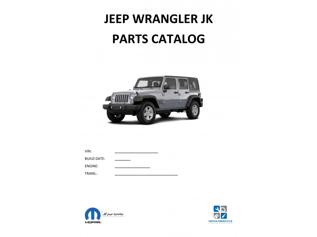 Jeep Wrangler JK Catalog of parts / Parts catalog 