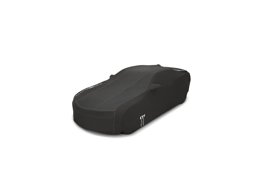 Premium-Allwetter-Outdoor-Autoabdeckung der 6. Generation für Chevolet  Camaro in Schwarz mit Camaro-Logo - Moparshop-parts.de