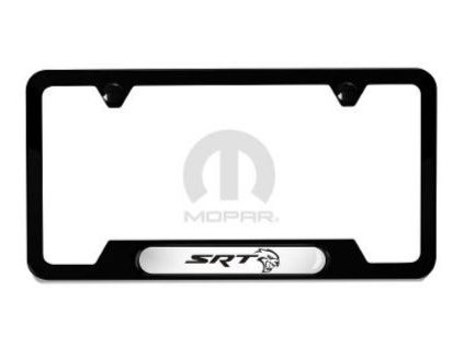 Black frame on SRT HELLCAT license plate