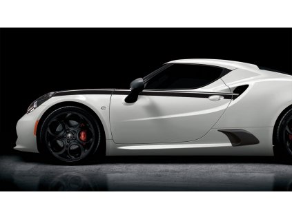 Alfa Romeo 4C Car side stickers Black Racing Stripe