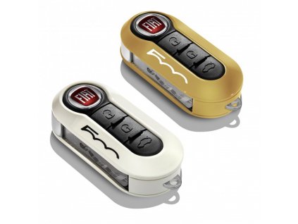 Abarth / Fiat 500 Schlüsselabdeckungen gelb/weiß 68227357AA