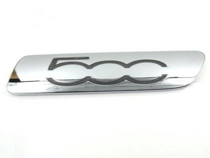 Emblema Fiat 500 argintie stânga