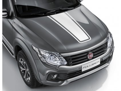 Fiat Fullback Samolepka na kapotu V pruh bílí